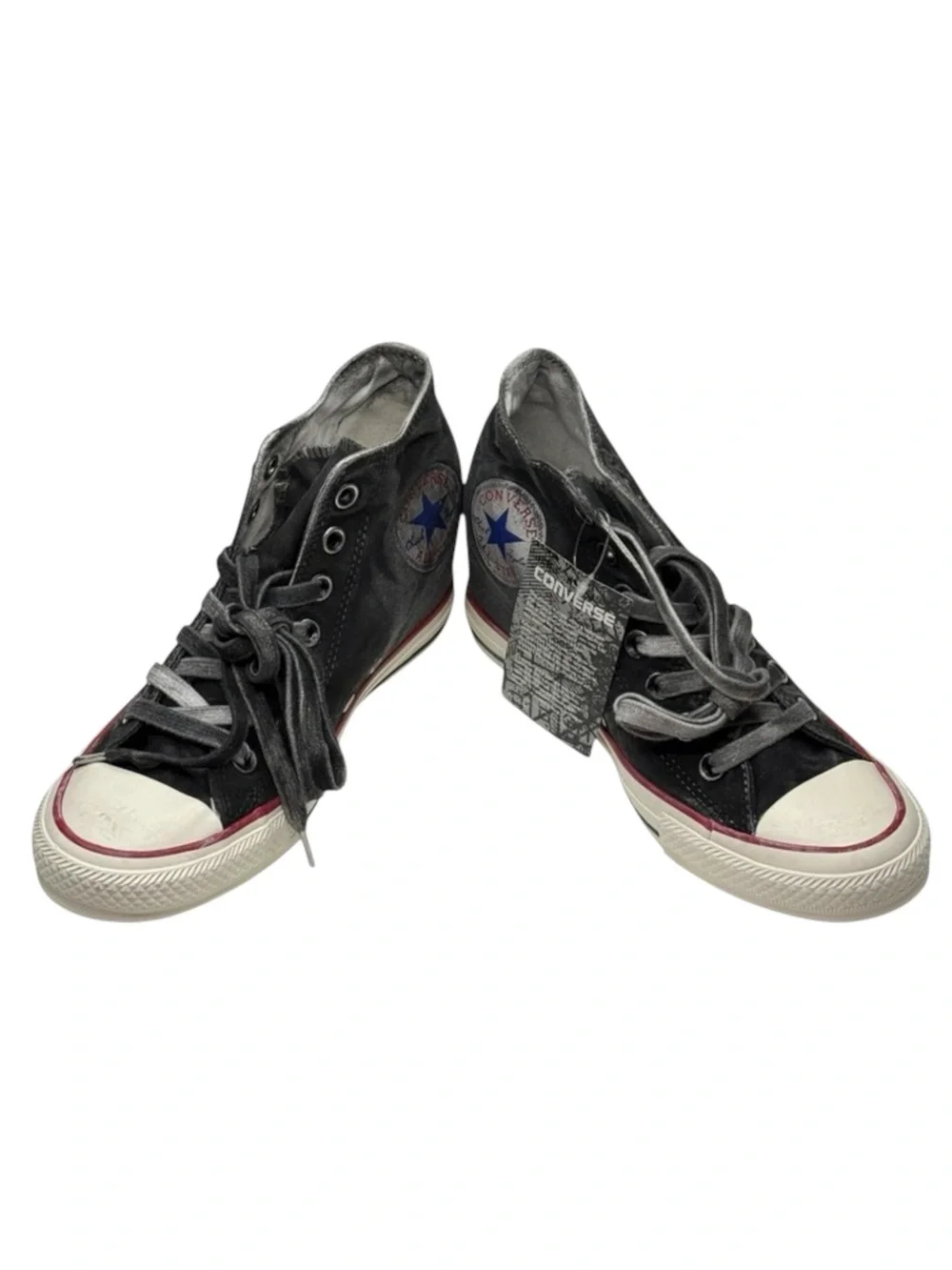 new Converse ✪ CTAS Lux Mid Hidden Platform Wedge Sneaker ✪ Distressed Grey ✪ 8M - Picture 10 of 16